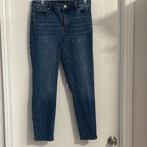 Talbots Dark Wash Skinny Jeans with Subtle Speckle